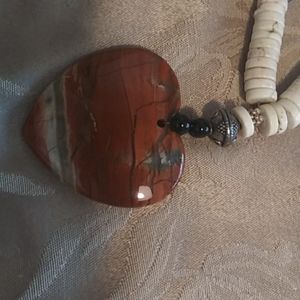 Picture jasper heart necklace